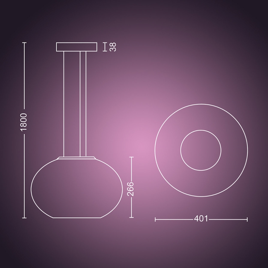 Philips 40906/31/P9 - LED Lustr na lanku HUE FLOURISH LED/32W/230V