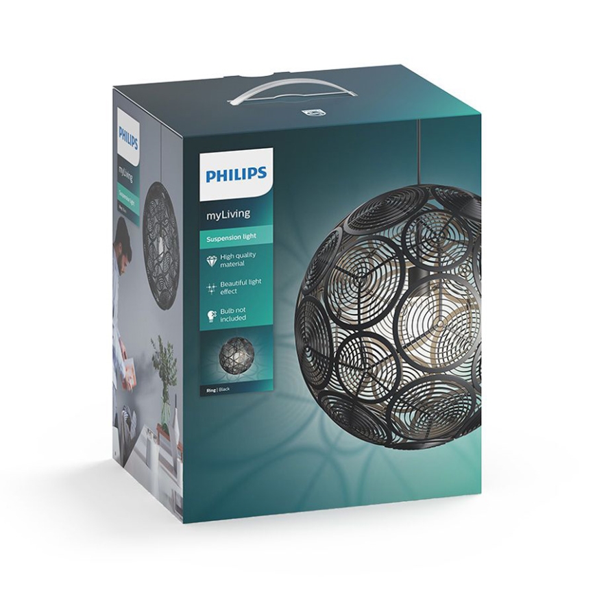 Philips 40913/30/PN - Závěsné svítidlo MYLIVING RING 1xE27/60W/230V