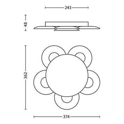 Philips 40970/48/16 - LED Stmívatelné stropní svítidlo VAGA LED/15W/230V