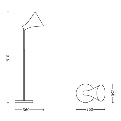 Philips - Stojací lampa černá 1xE27/23W/230V