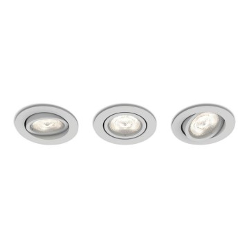 Philips 50113/87/P0 - SADA 3x LED Stmívatelné podhledové svítidlo CASEMENT LED/4,5W/230V