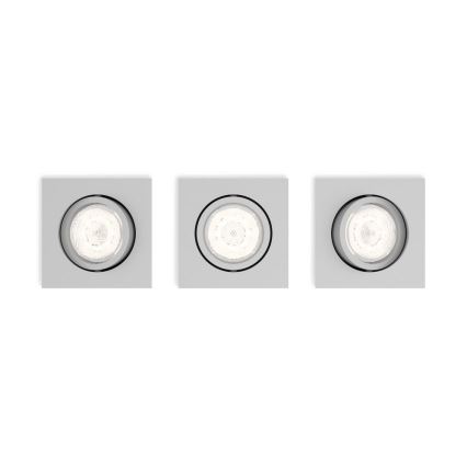 Philips 50123/87/P0 - SADA 3x LED Stmívatelné podhledové svítidlo CASEMENT LED/4,5W/230V