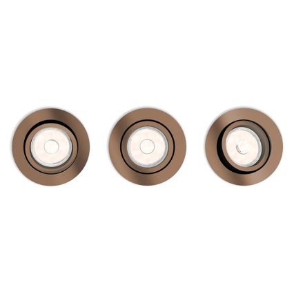 Philips 50393/05/PN - SADA 3x Podhledové svítidlo DONEGAL 3xGU10/5,5W/230V