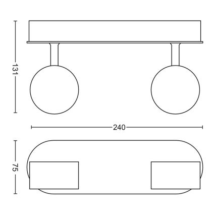 Philips - LED Stmívatelné bodové svítidlo 2xLED/4,5W/230V