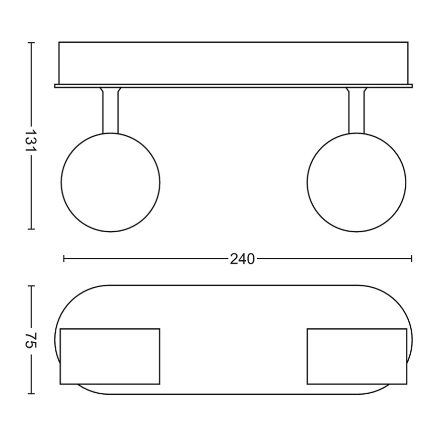 Philips 50562/11/P0 - LED bodové svítidlo MYLIVING WORCHESTER 2xLED/4,5W/230V