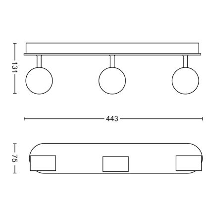 Philips - LED Stmívatelné bodové svítidlo 3xLED/4,5W/230V