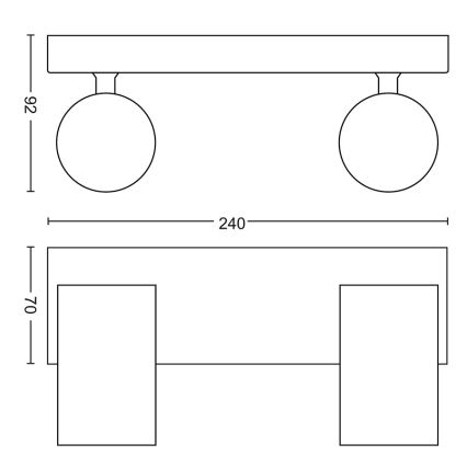 Philips - Bodové svítidlo 2xGU10/5,5W/230V