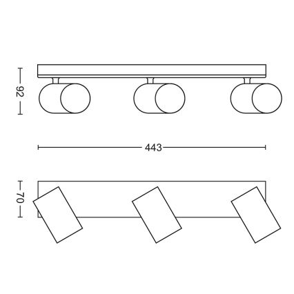 Philips - Bodové svítidlo 3xGU10/5,5W/230V