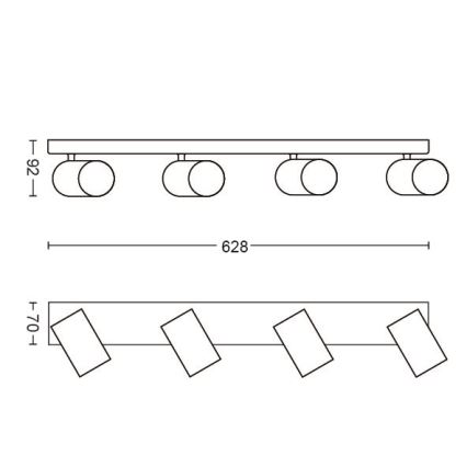 Philips - Bodové svítidlo 4xGU10/5,5W/230V