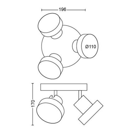 Philips - LED Bodové svítidlo 3xLED/4,5W/230V