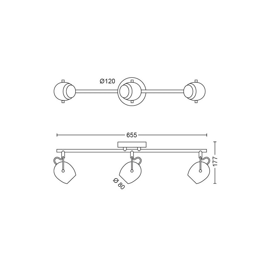 Philips 50613/31/P0 - LED Bodové svítidlo RIVANO 3xLED/4,3W/230V