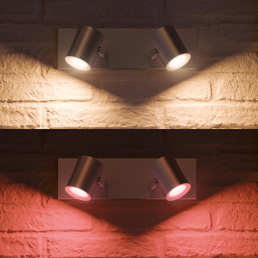 Philips 50622/48/P7 - LED RGB Bodové svítidlo HUE ARGENA 2xGU10/5,7W/230V