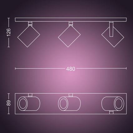 Philips - LED RGBW Stmívatelné bodové svítidlo Hue ARGENA 3xGU10/5,7W/230V