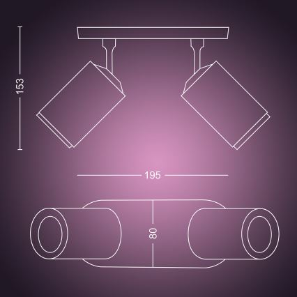 Philips - LED RGBW Stmívatelné bodové svítidlo Hue FUGATO 2xGU10/5,7W/230V