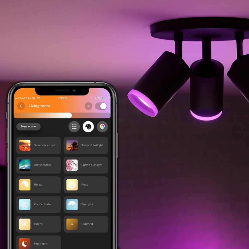 Philips 50633/30/P7 - LED RGB Bodové svítidlo HUE FUGATO 3xGU10/5,7W/230V