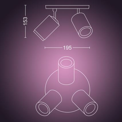 Philips - LED RGBW Stmívatelné bodové svítidlo Hue FUGATO 3xGU10/5,7W/230V