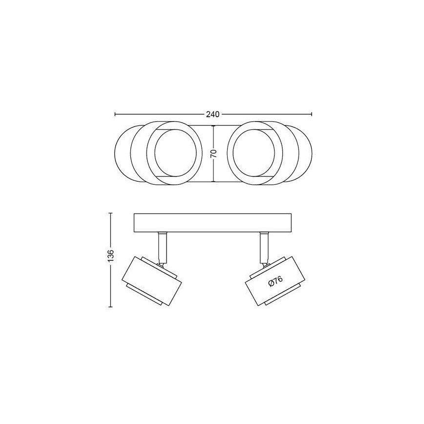 Philips 50652/30/P0 - LED Bodové svítidlo FERANO 2xLED/4,3W/230V