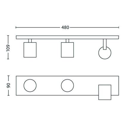 Philips - LED RGBW Stmívatelné bodové svítidlo 3xGU10/4,8W/230V matný chrom + dálkové ovládání