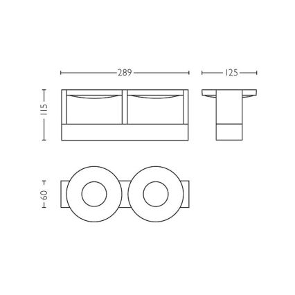 Philips 53152/48/P0 - LED Bodové svítidlo PARTICON 2xLED/4,5W/230V