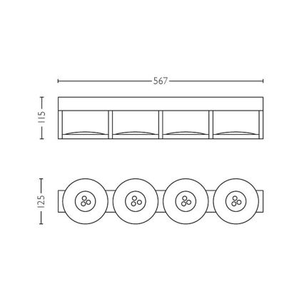 Philips 53154/48/P0 - LED Stmívatelné bodové svítidlo PARTICON 4xLED/4,5W/230V