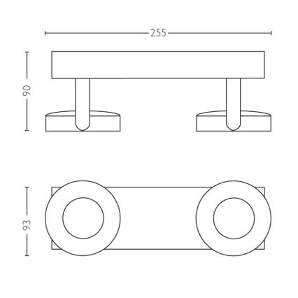 Philips 53172/31/P0 - Stmívatelné bodové svítidlo MYLIVING CLOCKWORK 2xLED/4,5W/230V