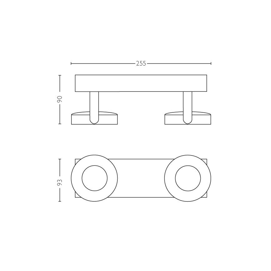 Philips 53172/31/P0 - Stmívatelné bodové svítidlo MYLIVING CLOCKWORK 2xLED/4,5W/230V
