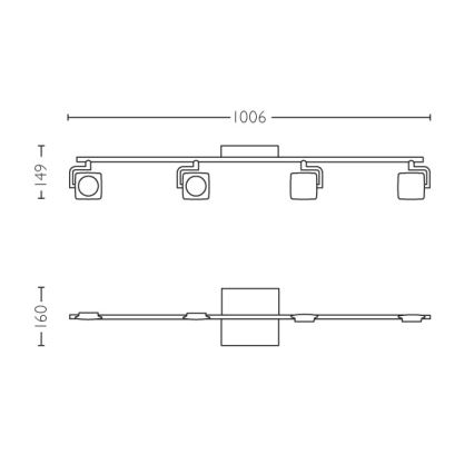 Philips 53194/48/P0 - LED Bodové svítidlo MILLENNIUM 4xLED/4,5W/230V