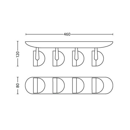 Philips 53234/31/16 - LED bodové svítidlo MYLIVING DYNA 4xLED/3W/230V