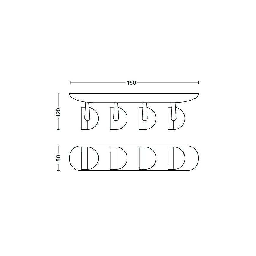 Philips 53234/31/16 - LED bodové svítidlo MYLIVING DYNA 4xLED/3W/230V