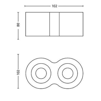 Philips 53302/31/16 - LED bodové svítidlo PHASE 2xLED/4,5W/230V