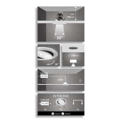 Philips 57962/48/16 - Koupelnové podhledové svítidlo MYLIVING SCULPTOR 1xLED/6W/230V