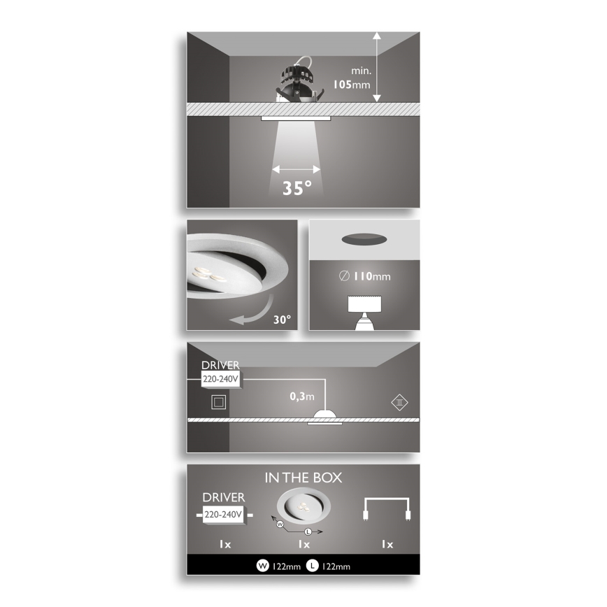 Philips 57962/48/16 - Koupelnové podhledové svítidlo MYLIVING SCULPTOR 1xLED/6W/230V