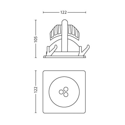 Philips 57962/48/16 - Koupelnové podhledové svítidlo MYLIVING SCULPTOR 1xLED/6W/230V