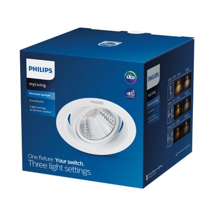 Philips - LED Stmívatelné podhledové svítidlo SCENE SWITCH LED/7W/230V 2700K
