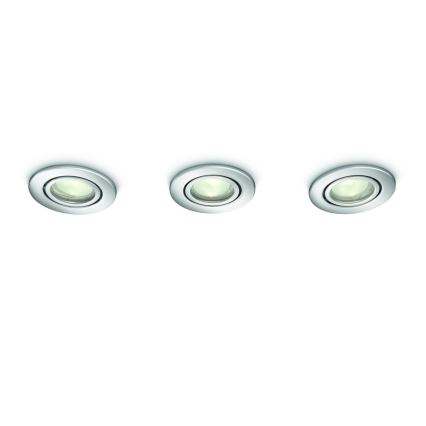Philips 59902/11/PN - SADA 3x Koupelnové podhledové svítidlo ROOTS 3xGU10/50W/230V