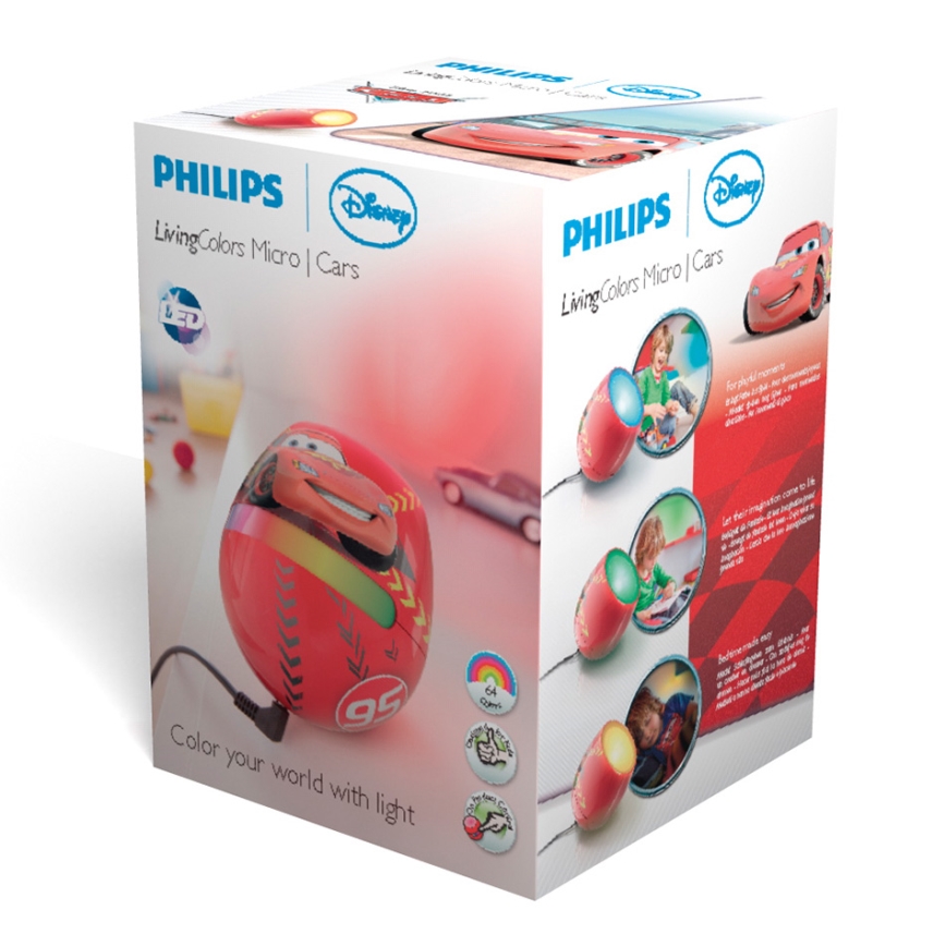 Philips 71704/32/16 - LED lampička LIVINGCOLORS MICRO DISNEY CARS 1xRGB LED/4,7W/230V