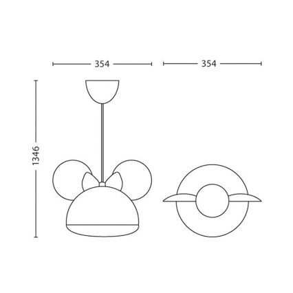 Philips 71758/31/16 - Dětský lustr DISNEY MINNIE MOUSE 1xE27/15W/230V