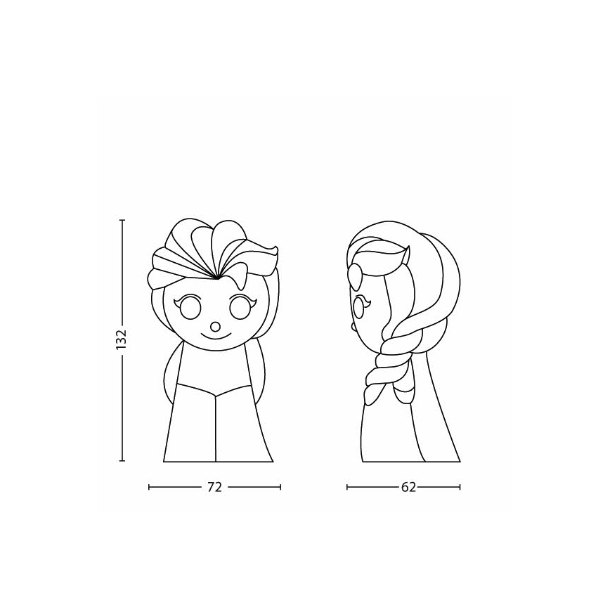 Philips 71768/03/16 - Dětská lampička DISNEY ELSA LED/2xAAA