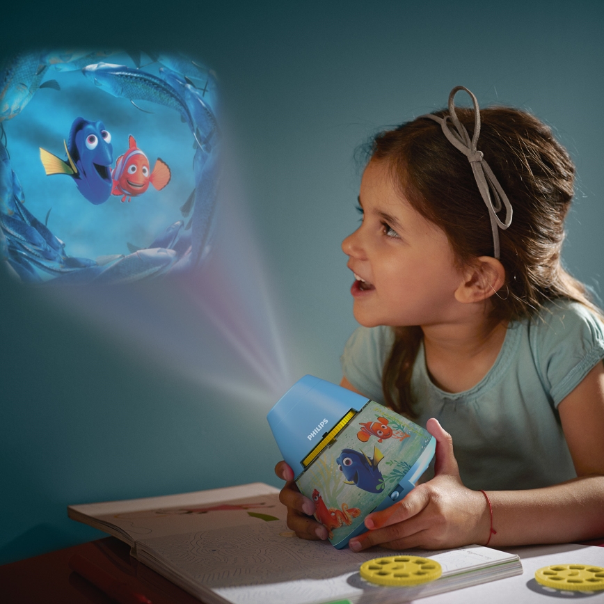 Philips 71769/90/16 - Dětský projektor DISNEY FINDING DORY LED/0,1W/3xAAA