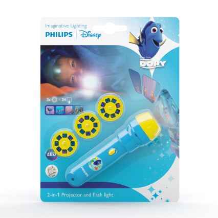 Philips 71788/90/16 - LED Dětská baterka a projektor DISNEY DORY LED/3xLR44