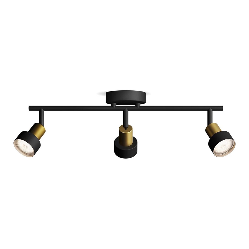 Philips - Bodové svítidlo CONDUIT 3xGU10/5W/230V černá/mosaz