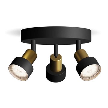 Philips - Bodové svítidlo CONDUIT 3xGU10/5W/230V černá/mosaz