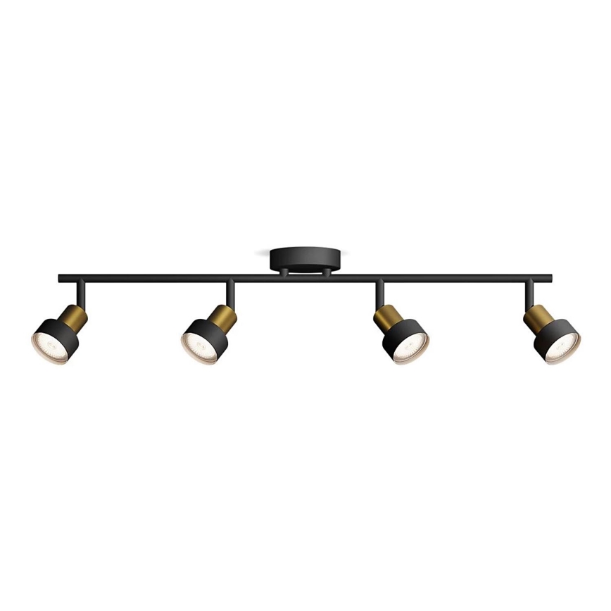 Philips - Bodové svítidlo CONDUIT 4xGU10/5W/230V černá/mosaz