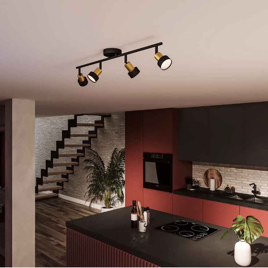 Philips - Bodové svítidlo CONDUIT 4xGU10/5W/230V černá/mosaz