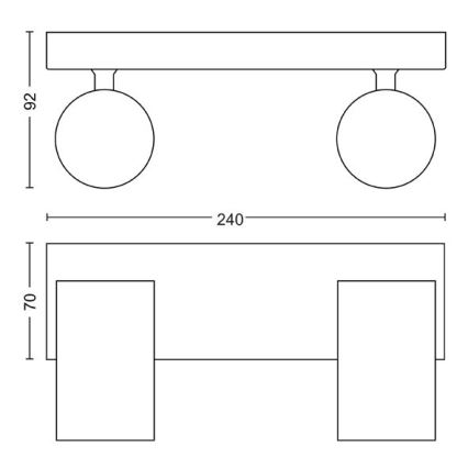 Philips - Bodové svítidlo KOSIPO 2xGU10/5,5W/230V bílá