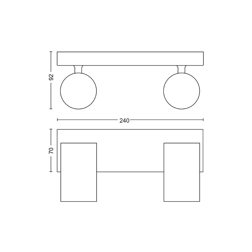 Philips - Bodové svítidlo KOSIPO 2xGU10/5,5W/230V bílá