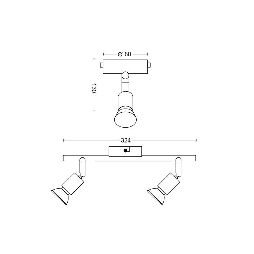 Philips - Bodové svítidlo 2xGU10/50W/230V černá