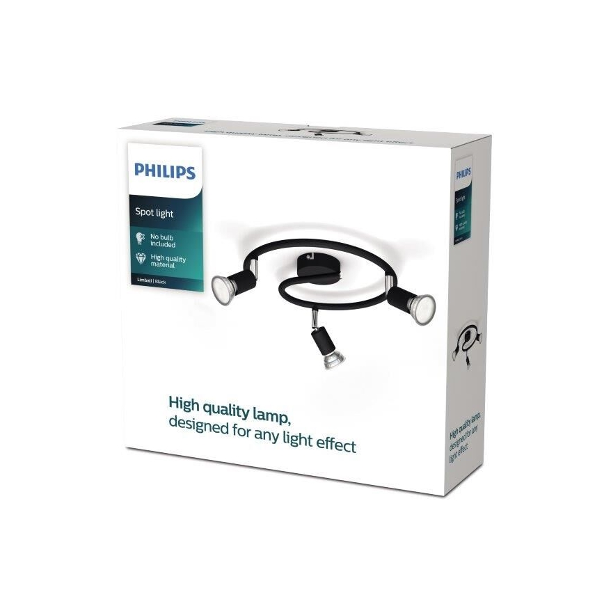 Philips - Bodové svítidlo 3xGU10/50W/230V černá
