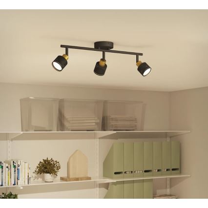 Philips - Bodové svítidlo NIALL 3xGU10/5W/230V černá/mosaz