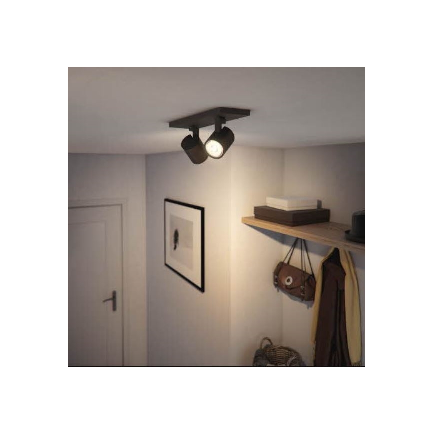 Philips - Bodové svítidlo RUNNER 2xGU10/20W/230V černá